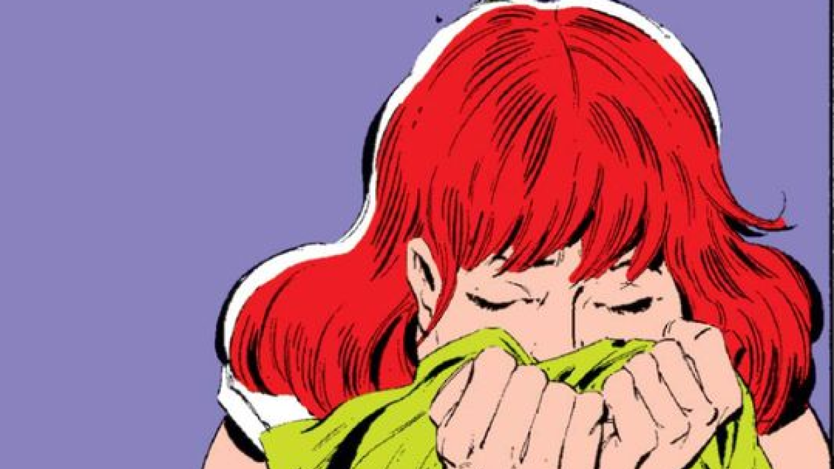 Madelyne Pryor smelling a shirt morosely