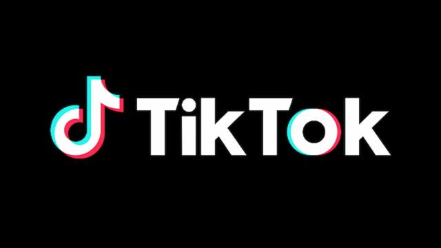 TikTok logo on a black background.