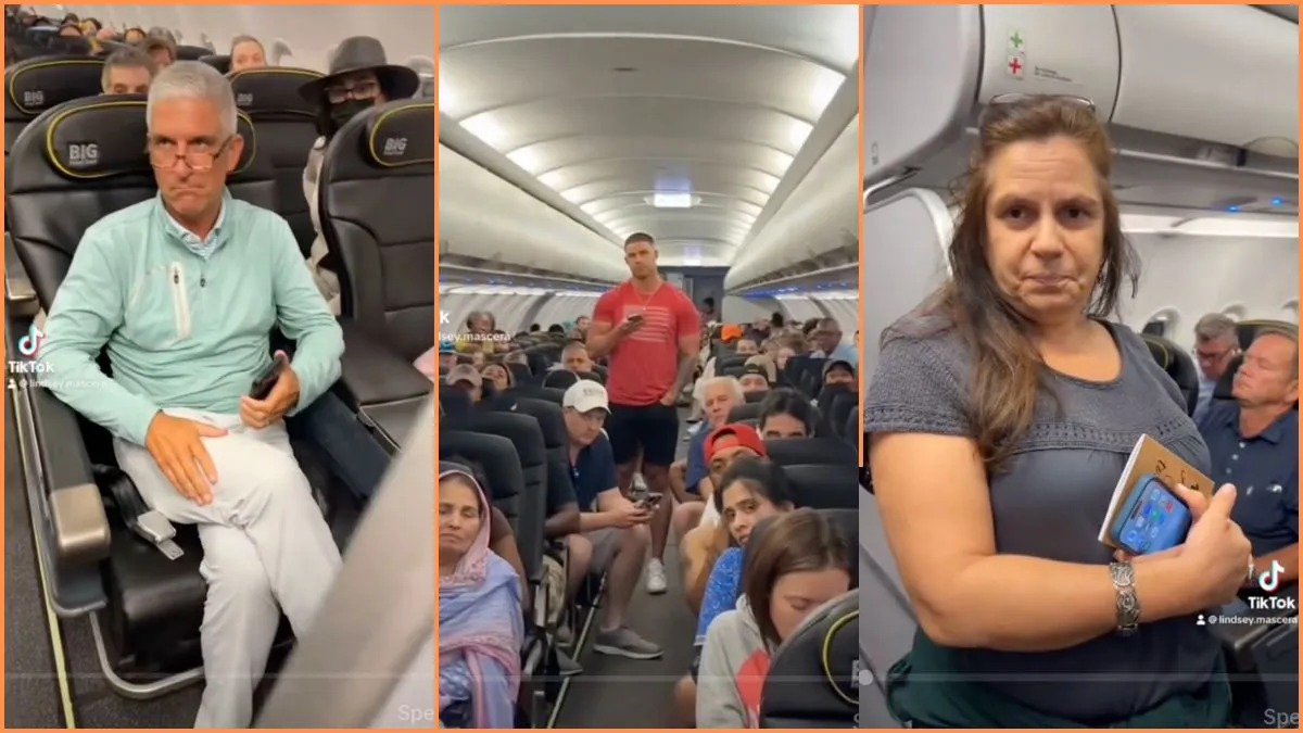 Snaps of people stuck on a Spirit Airlines plane
