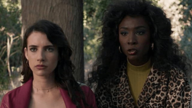 Emma Roberts and Angelica Ross in 'American Horror Story: 1984.'