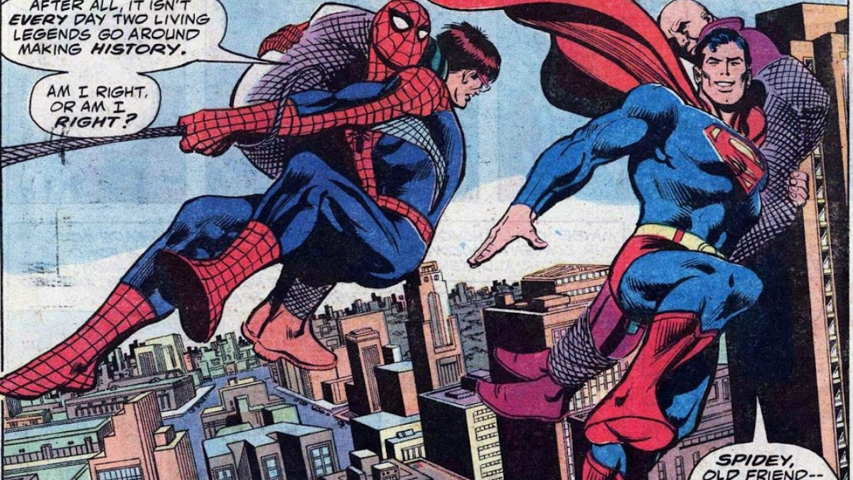 Spider-Man and Superman talking