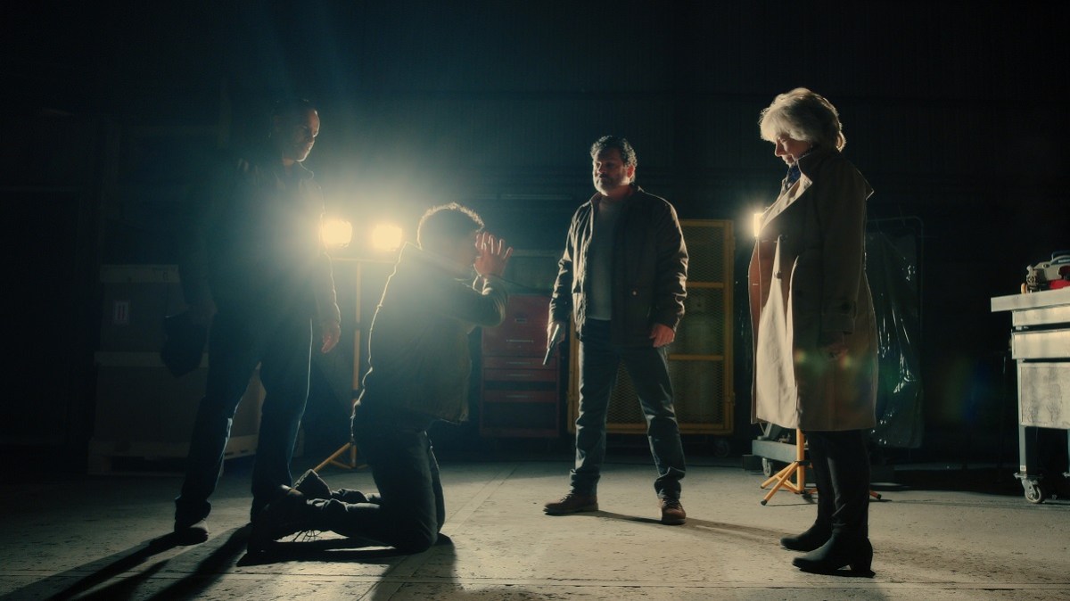 Virgin River. (L to R) Benjamin Hollingsworth as Brady, Darcy Laurie as Gene Sackheim, Barbara Pollard as Melissa Montgomery in episode 510 of Virgin River.