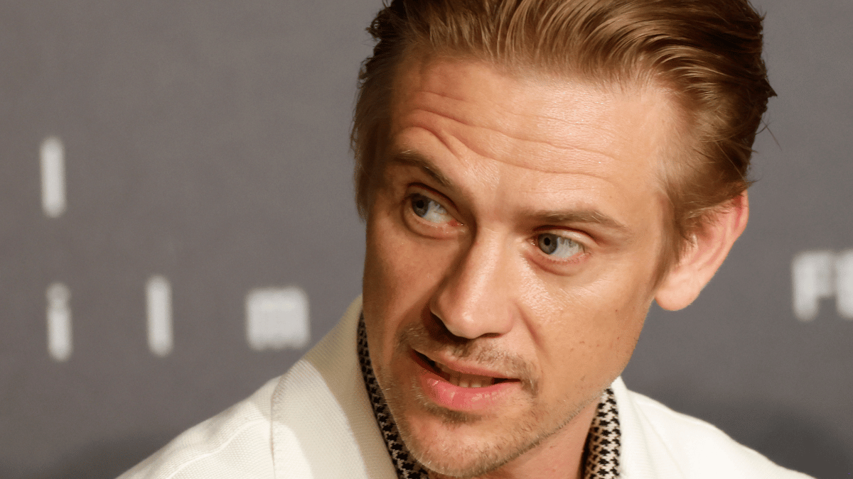 Boyd Holbrook attends the "Indiana Jones and the Dial of Destiny" press conference at the 76th annual Cannes film festival at Palais des Festivals on May 19, 2023 in Cannes, France.