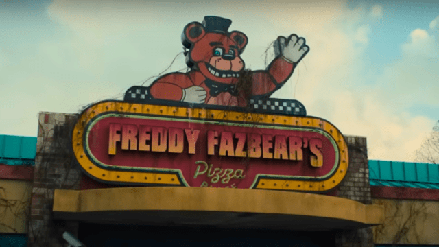 Entrance to Freddy Fazbear's Pizza in "Five Nights at Freddy's."