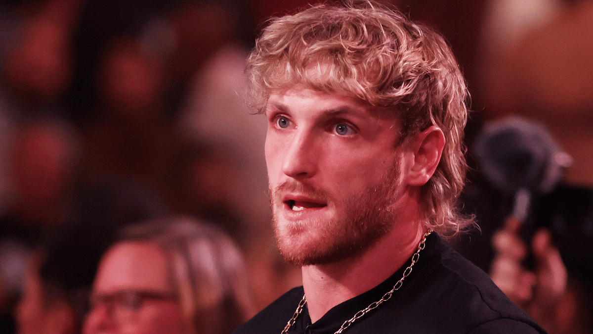 Logan Paul attends the cruiserweight bout between Jake Paul and Anderson Silva of Brazil at Desert Diamond Arena on October 29, 2022 in Glendale, Arizona.