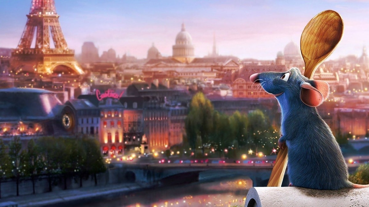 Remy is looking out at the city in Ratatouille. 