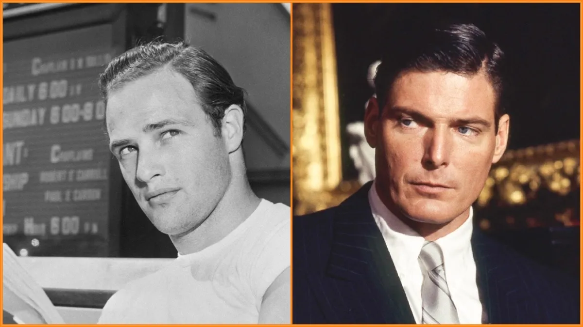 Marlon Brando photo Betmann Archives/Getty Images, Christopher Reeve Photo by Mikki Ansin/Getty Images