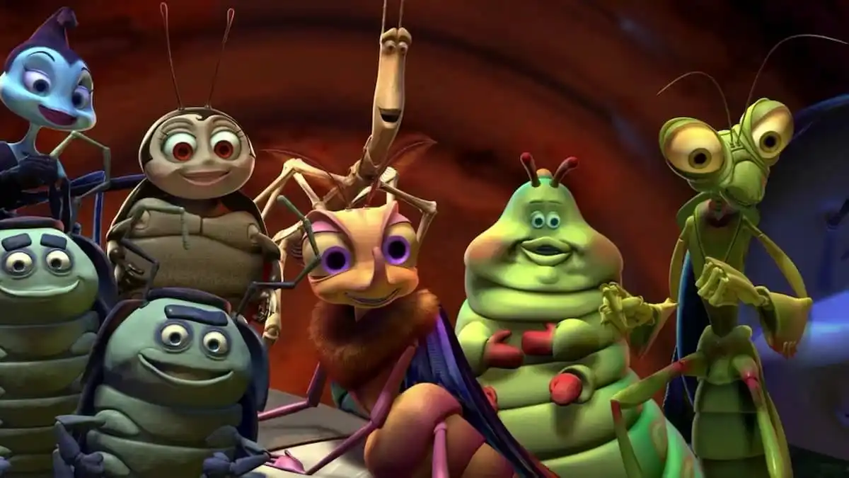 Multiple bugs from Bugs Life are looking at something. 