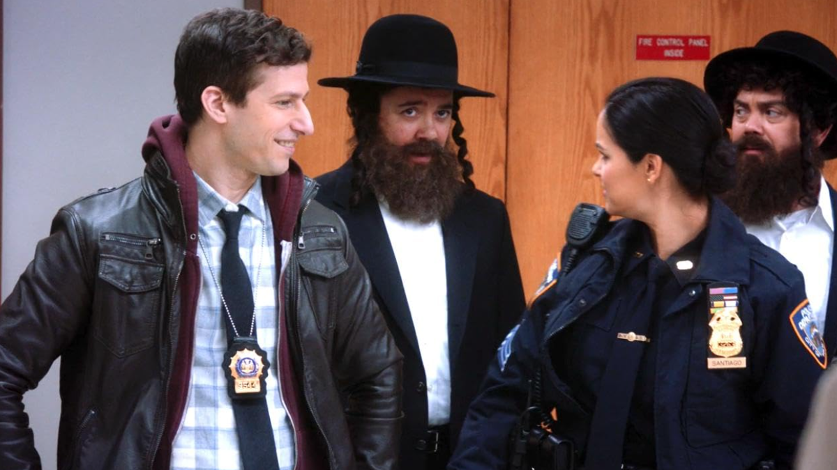 Andy Samberg, Winston Story, Melissa Fumero, and Joe Lo Truglio on 'Brooklyn Nine-Nine'