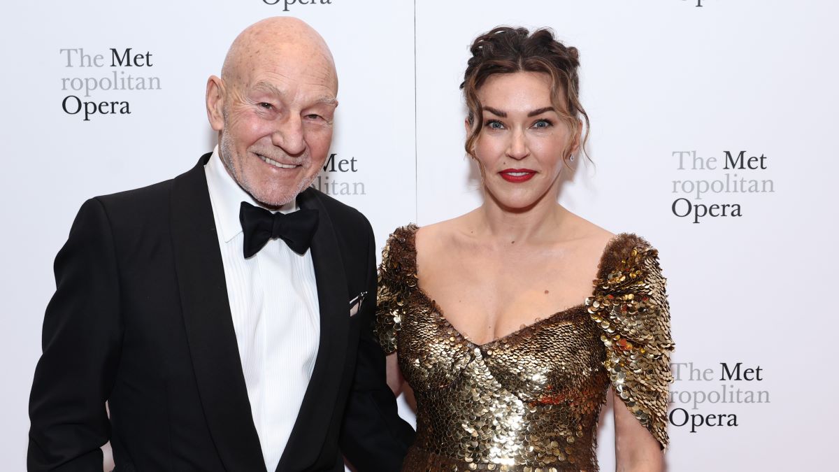 Patrick Stewart and Sunny Ozell attend the opening night gala of Metropolitan Opera's "Dead Man Walking" at Lincoln Center on September 26, 2023 in New York City. (Photo by Jamie McCarthy/Getty Images)