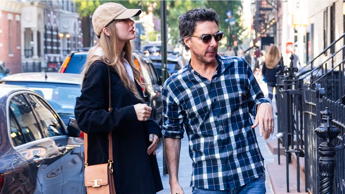 NEW YORK, NEW YORK - OCTOBER 26: Taylor Swift (L) and Shawn Levy are seen in the West Village on October 26, 2023 in New York City.