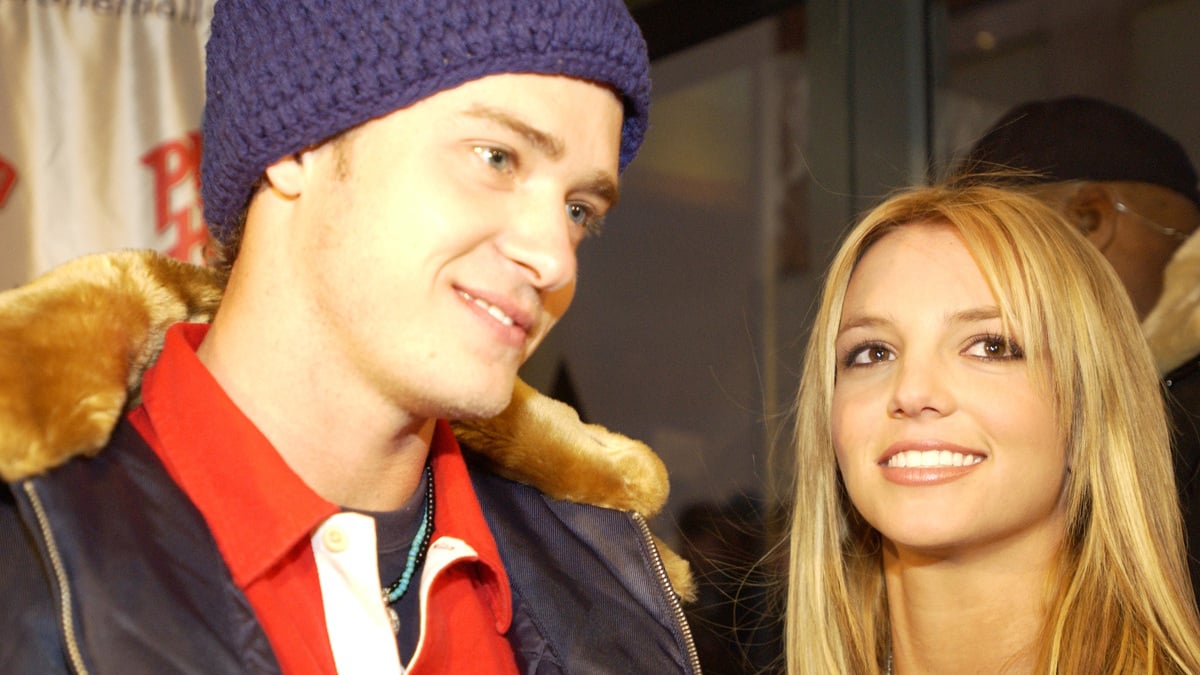 Justin Timberlake & Britney Spears during Super Bowl XXXVI - Britney Spears & Justin Timberlake Host Super Bowl Fundraiser at Planet Hollywood Times Square at Planet Hollywood Times Square in New York City, New York, United States. 