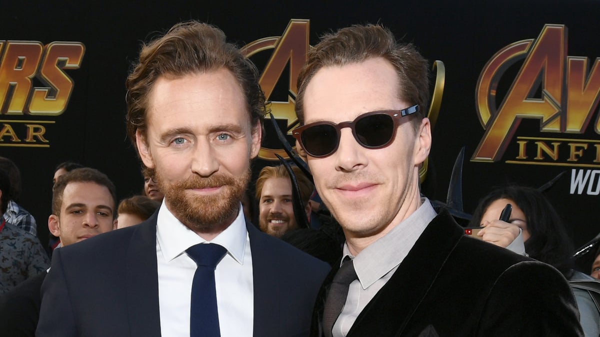 Tom Hiddleston and Benedict Cumberbatch attend the premiere of Disney and Marvel's 'Avengers: Infinity War' on April 23, 2018 in Los Angeles, California.