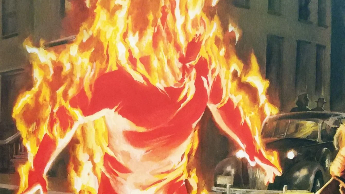 The original Human Torch in Alex Ross's "Marvels"
