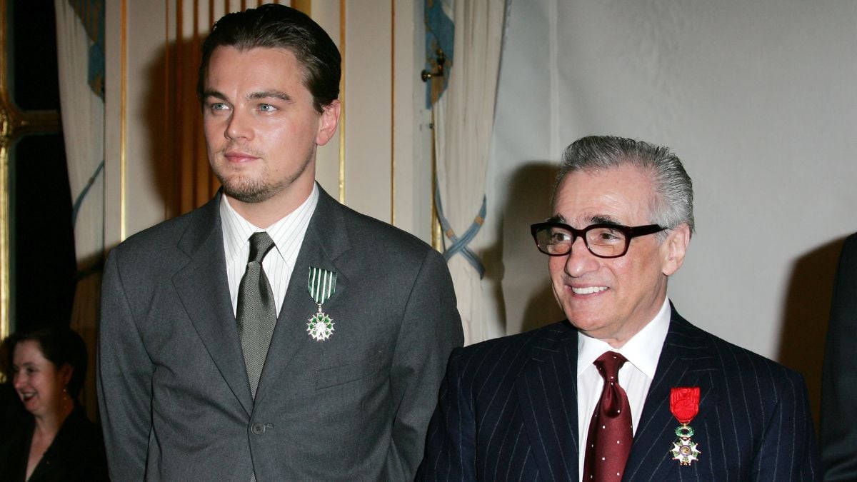 Leonardo DiCaprio receives the Arts and Letters Medal and Martin Scorsese receives the Legion D'Honneur Medal. (Photo by Toni Anne Barson Archive/WireImage)