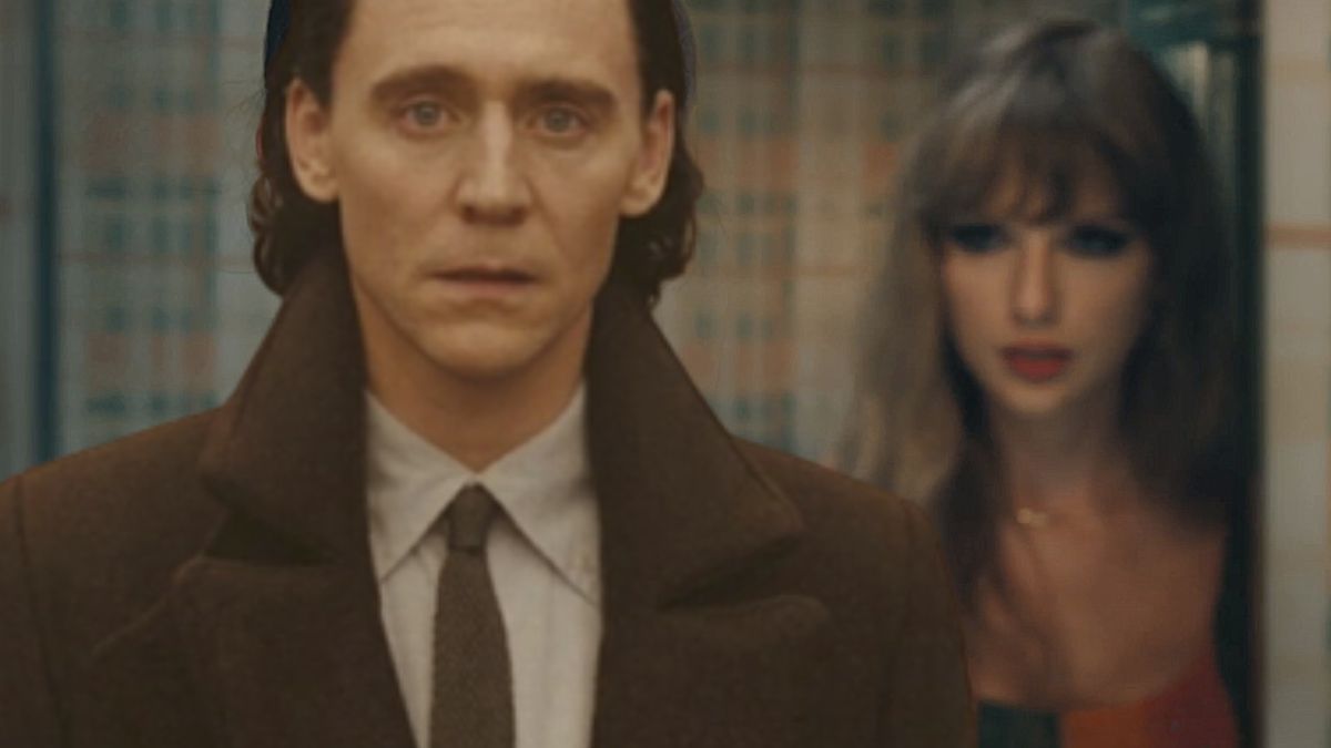 Manipulated photo montage showing the Marvel character Loki inside Taylor Swift's 'Anti-Hero' music video.