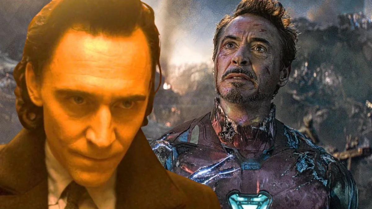 Image of Loki from season 2 superimposed over Iron Man's sacrifice from Avengers: Endgame.