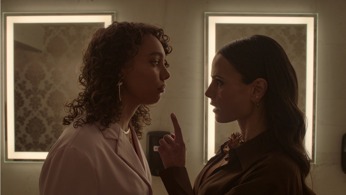 NEON. (L to R) Emma Ferreira as Ness and Jordana Brewster as Gina in NEON.