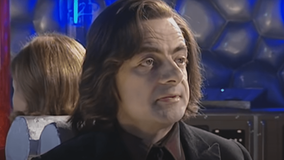 Rowan Atkinson as the Ninth Doctor in "The Curse of Fatal Death"