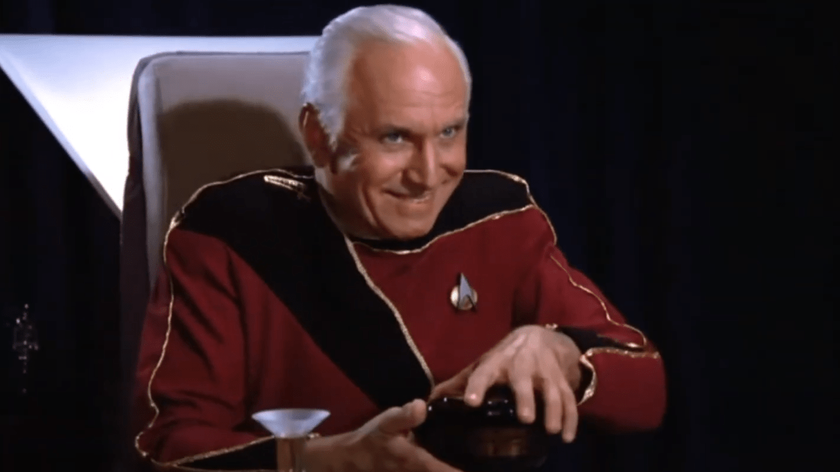 Starfleet admiral grinning maniacally