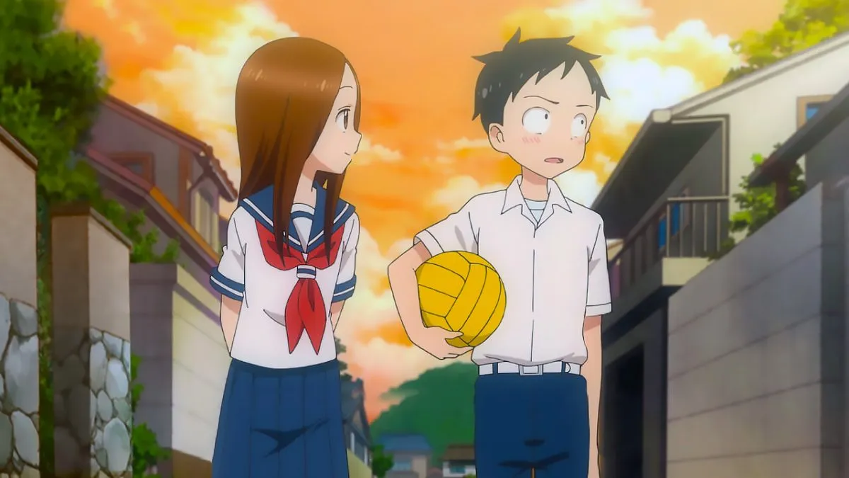 Edited screengrab from the anime "Teasing Takagi-San"