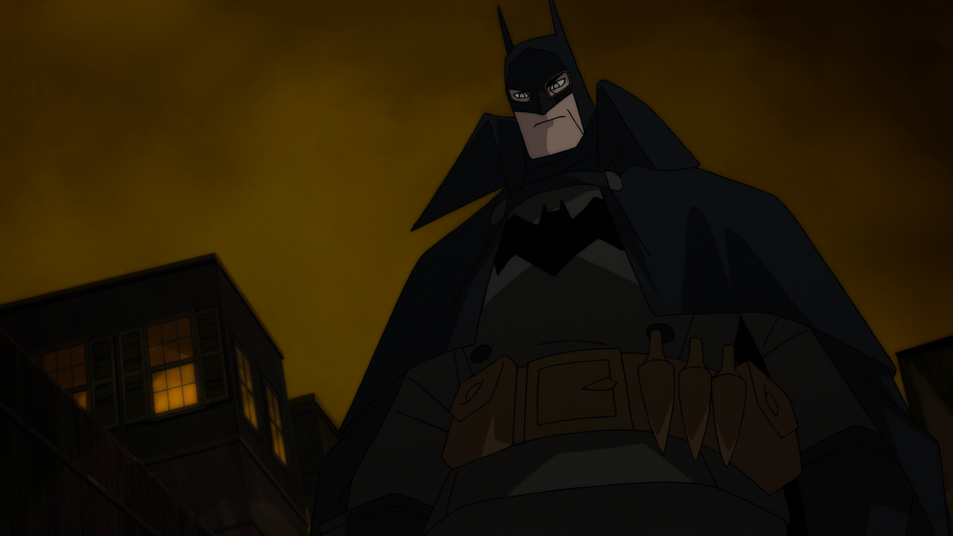 Batman is looking down in Gotham by Gaslight. 