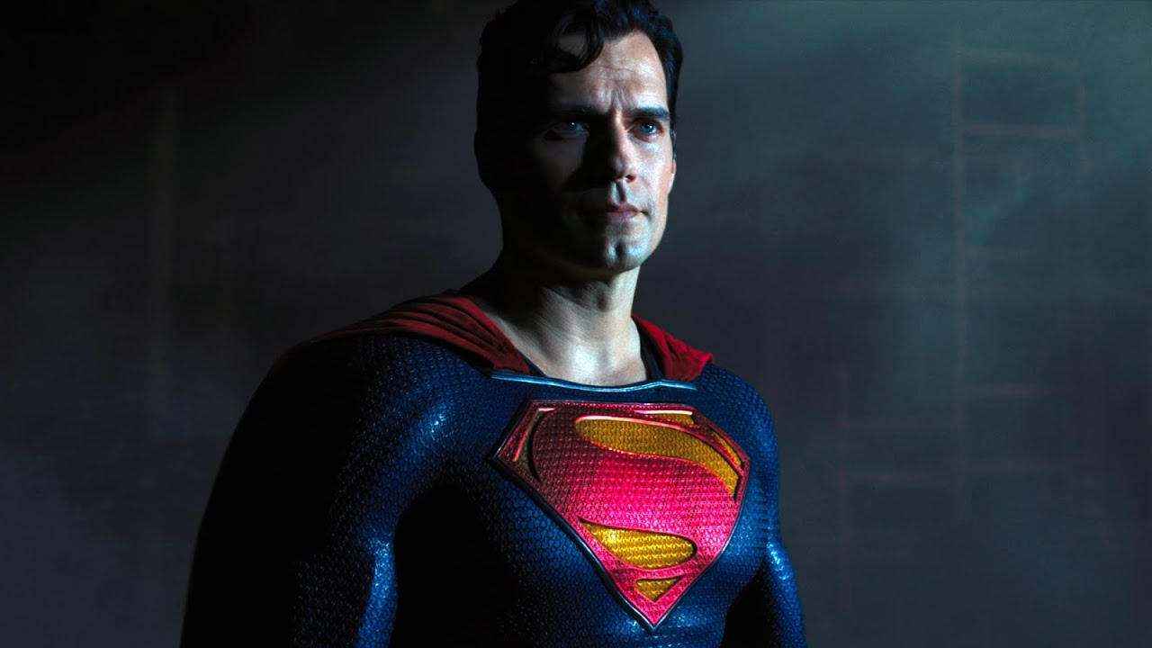 Henry Cavill as Superman is looking into the distance in Black Adam.