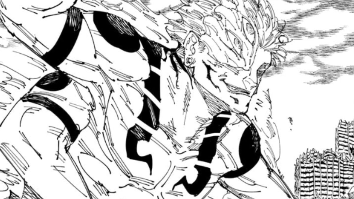 A verdadeira forma de Sukuna no capítulo 237 do mangá ‘Jujutsu Kaisen’.