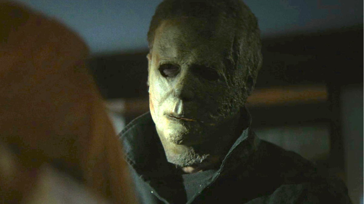 Michael Myers is looking at someone in Halloween.