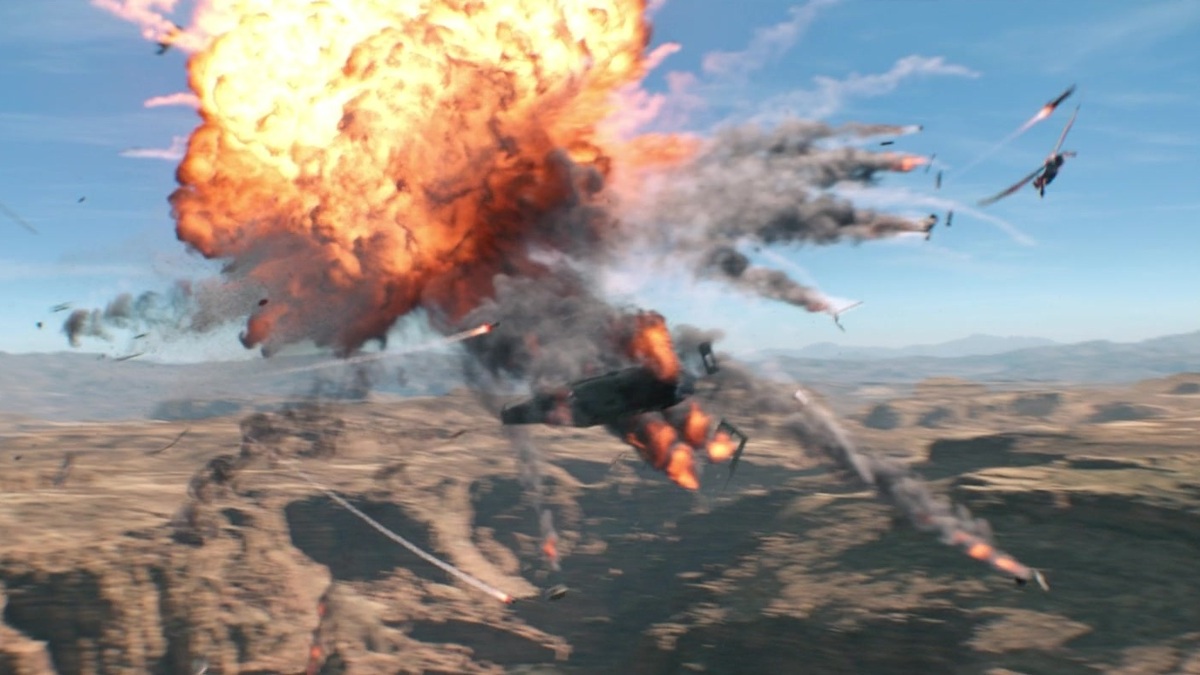 Sam Wilson's Falcon causes a terrorist's plane to explode in 'The Falcon and the Winter Soldier' episode 1.
