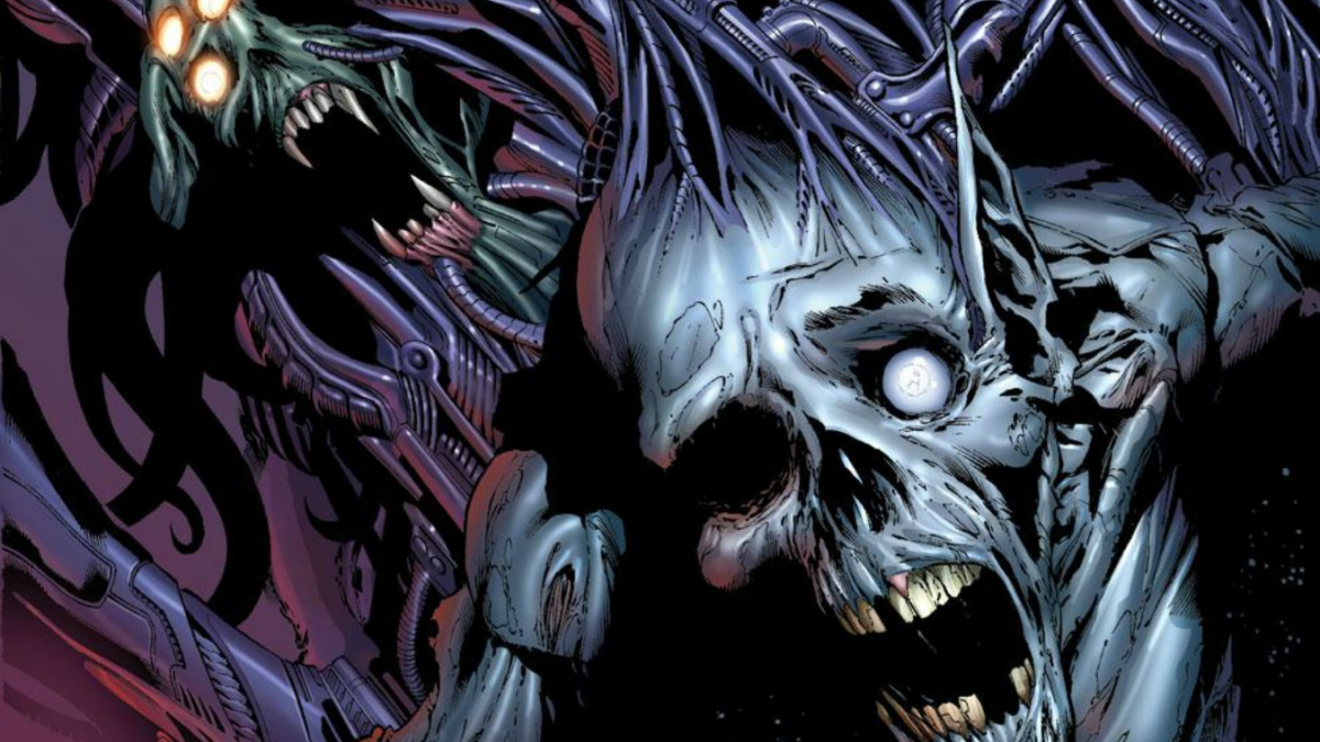 Abyss from Marvel Comics, spreading tentacle things all over a body