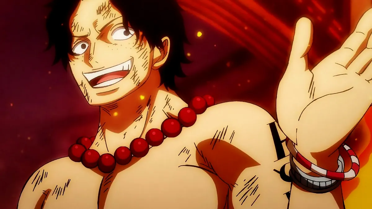 Ace smiling in One Piece, during the flashback Yamato has in Wano