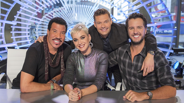 Lionel Richie, Ryan Seacrest, Luke Bryan, and Katy Perry in 'American Idol'