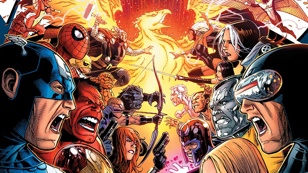 The Avengers lined up to fight the X-Men, and vice versa.