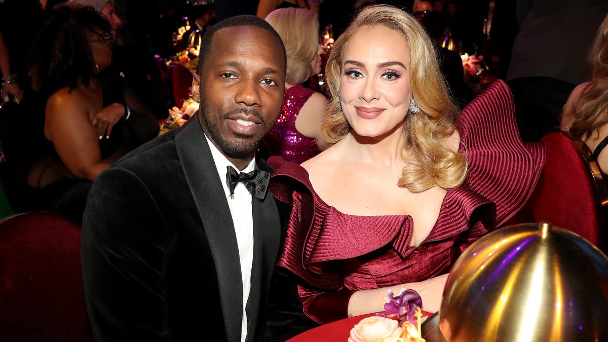 Rich Paul and Adele attend the 65th GRAMMY Awards at Crypto.com Arena on February 05, 2023 in Los Angeles, California.