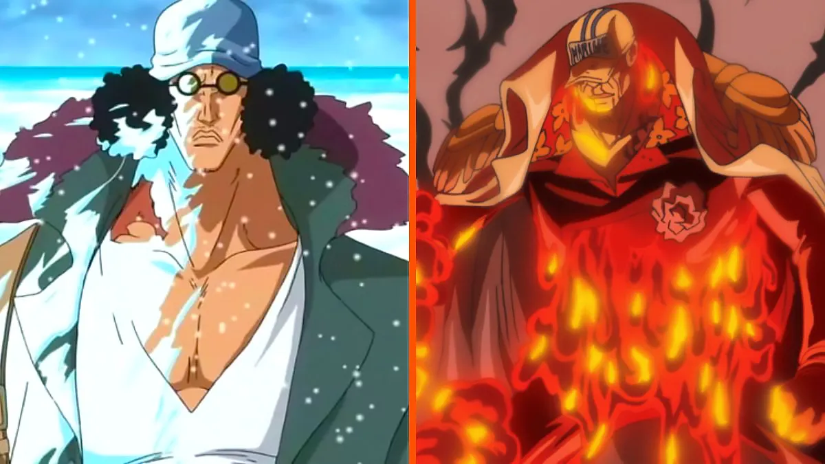Side by Side comparison of Kuzan and Akainu, One Piece
