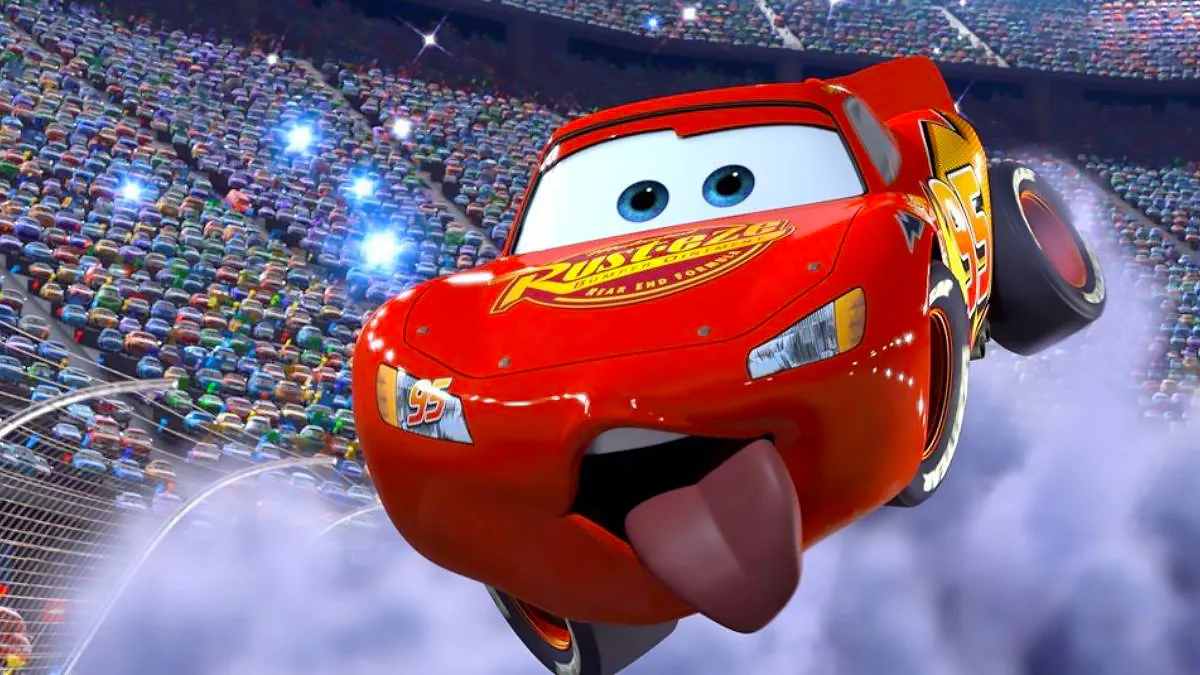 Cars' 1 Lightning McQueen with his tongue out