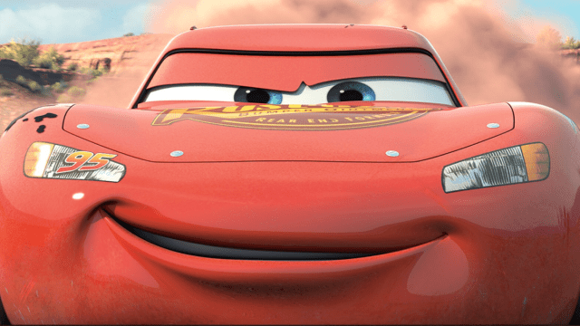 Lightning McQueen grinning