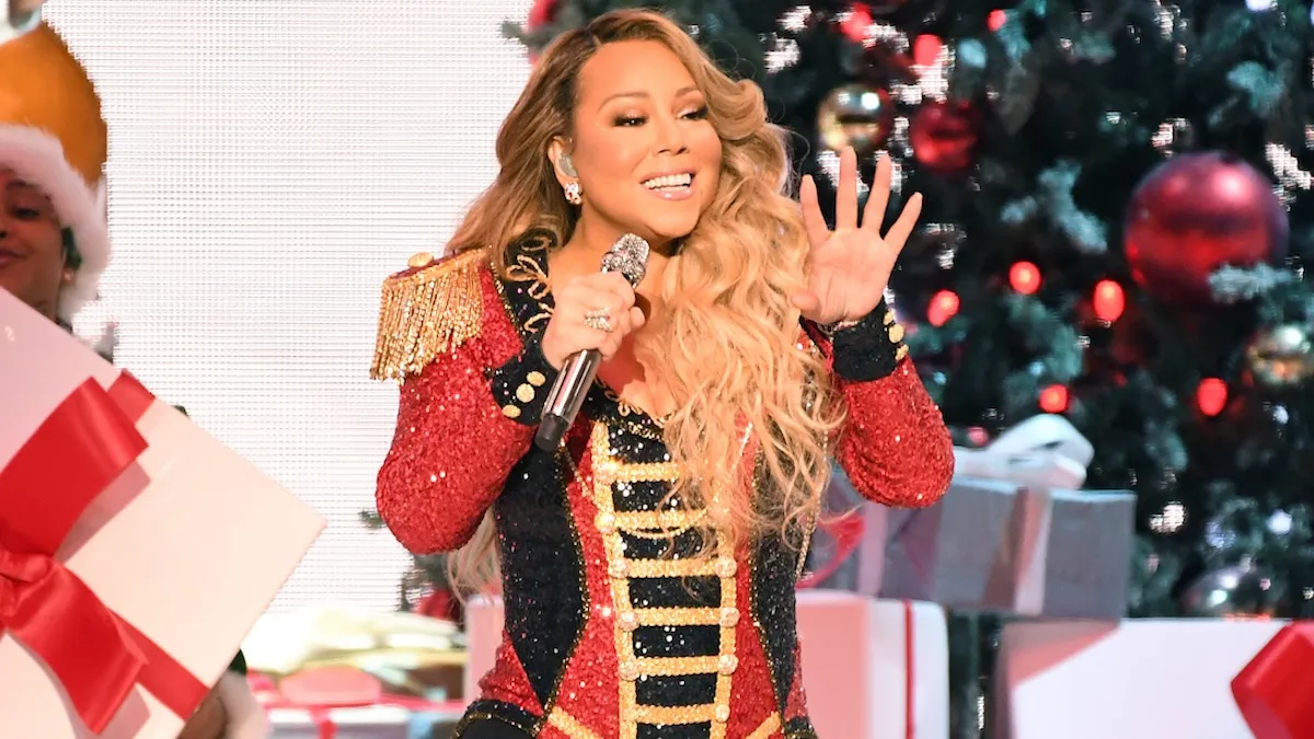 Mariah Carey performing onstage during her "All I Want For Christmas Is You" tour at Madison Square Garden
