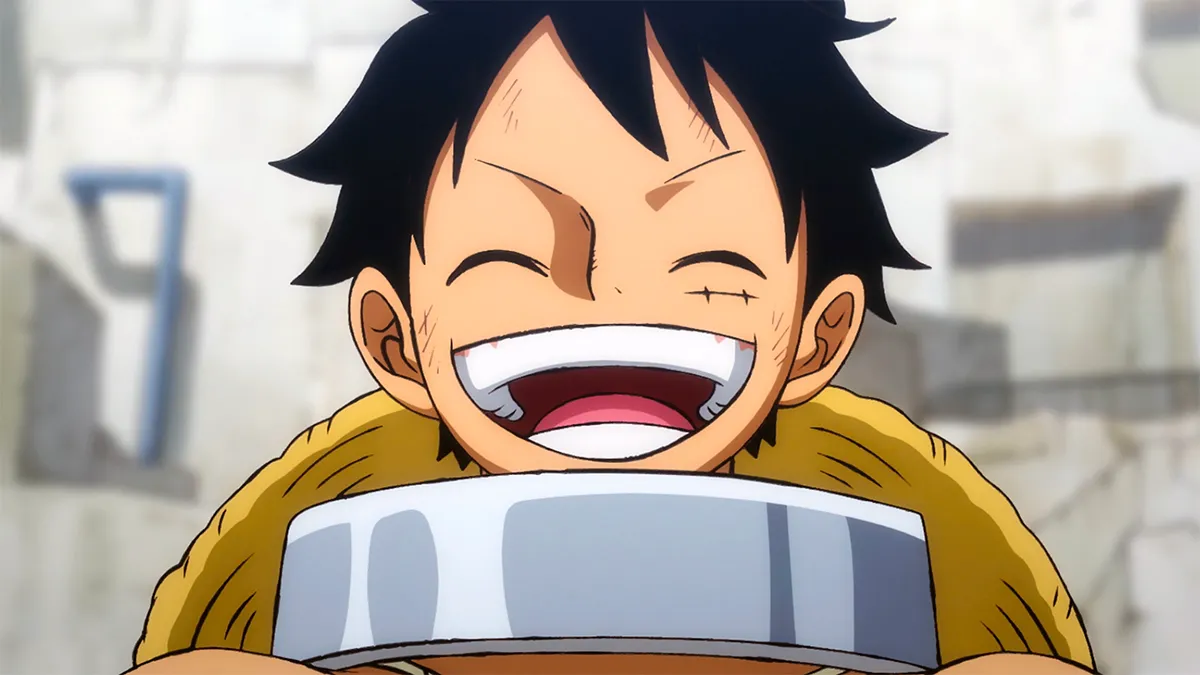 Luffy sorrindo no início de Wano de One Piece