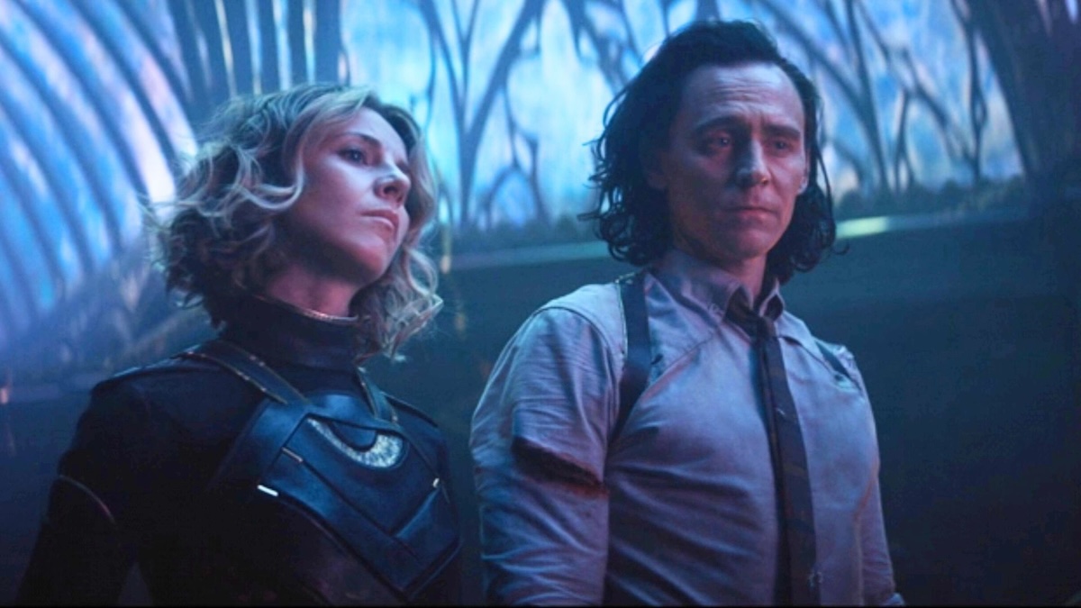 Sophia Di Martino and Tom Hiddleston as Sylvie and Loki in 'Loki'