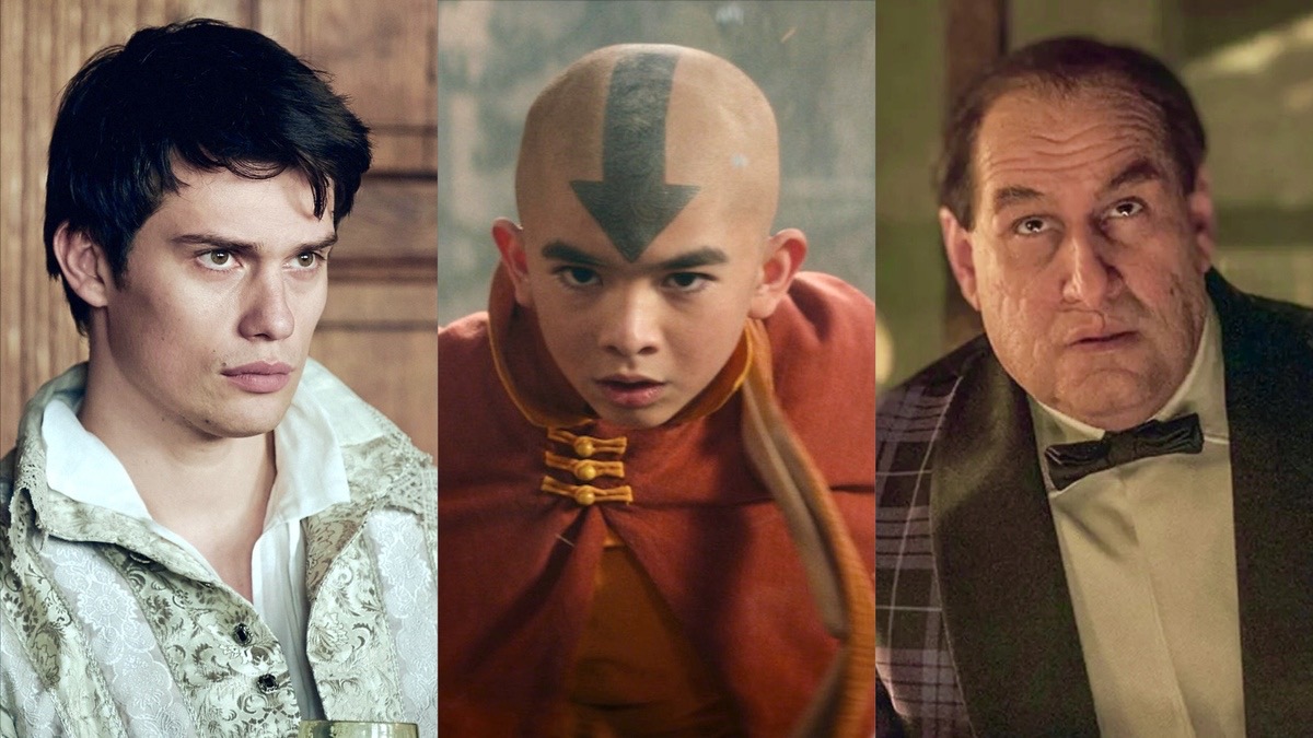 Split images of stills from the upcoming series ‘Mary & George,’ ‘Avatar: The Last Airbender,’ and ‘The Penguin.’