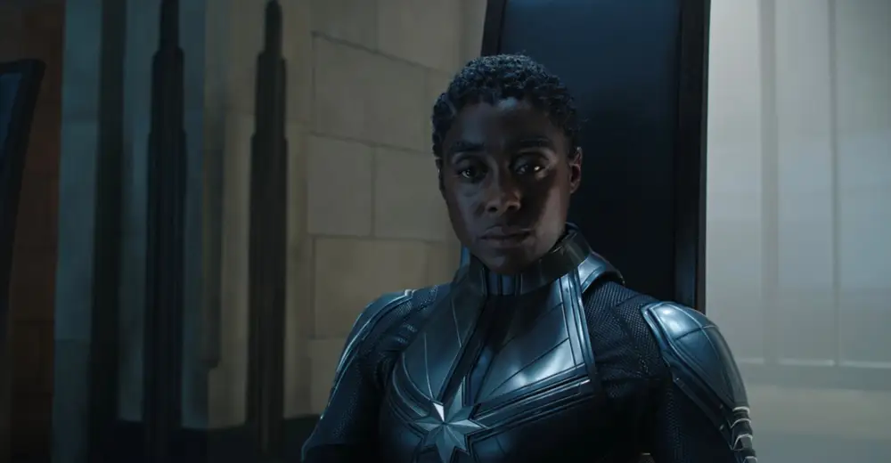 Maria is in uniform in a Marvel film. 