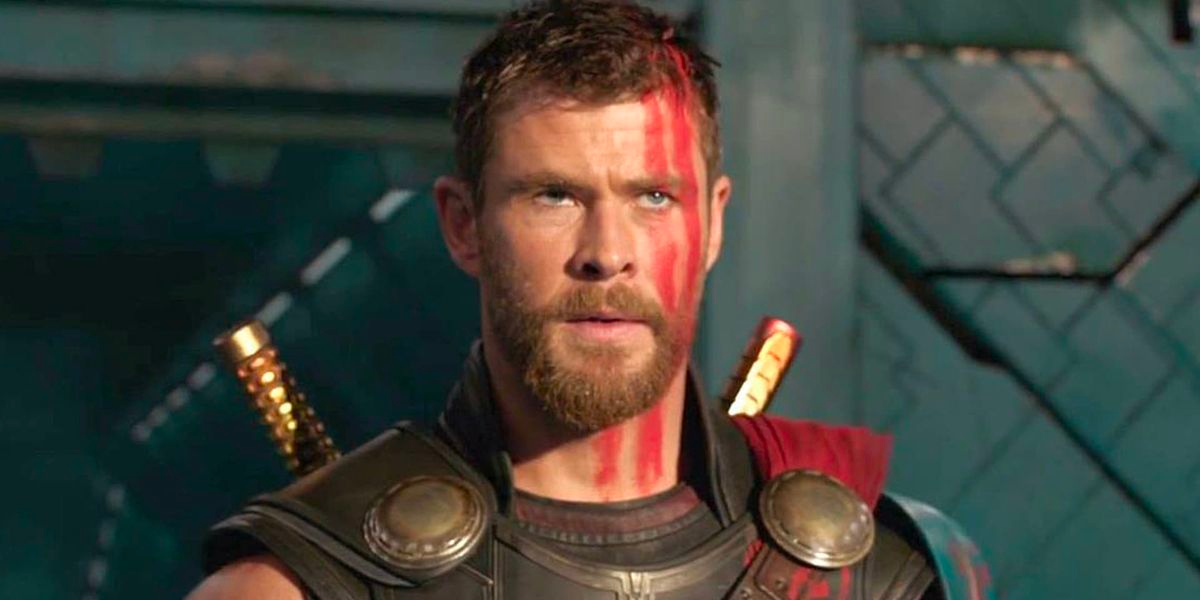 Thor has blood on the side of his face.