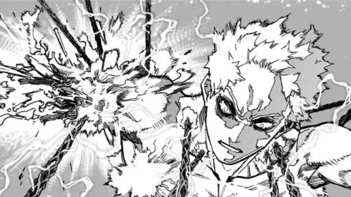 All for One using one of his quirks in chapter 396 of the My Hero Academia manga.