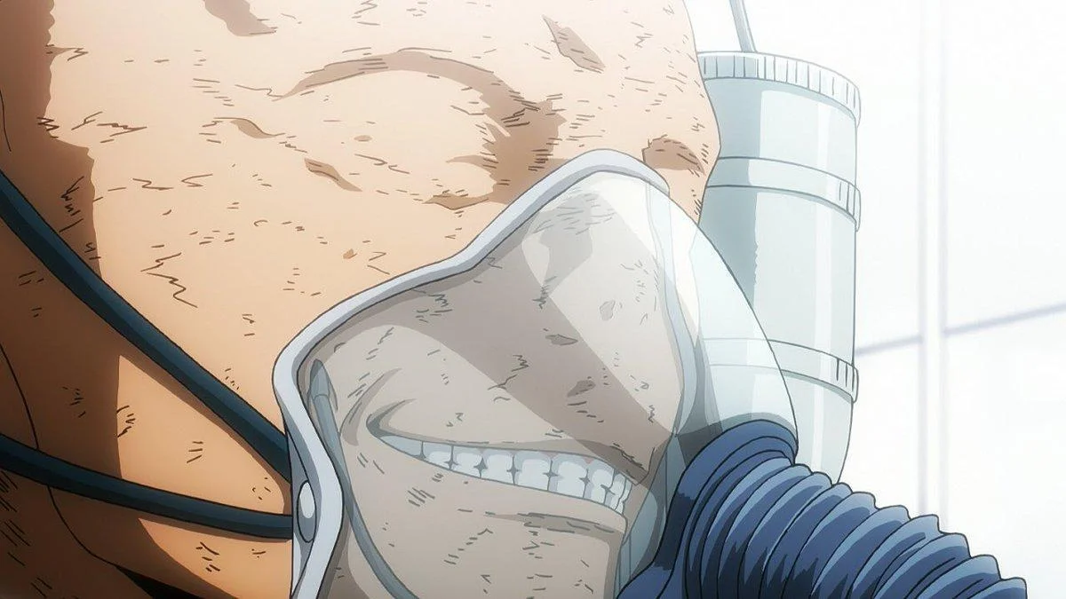 All for One smiling while held in Tartarus in 'My Hero Academia'.