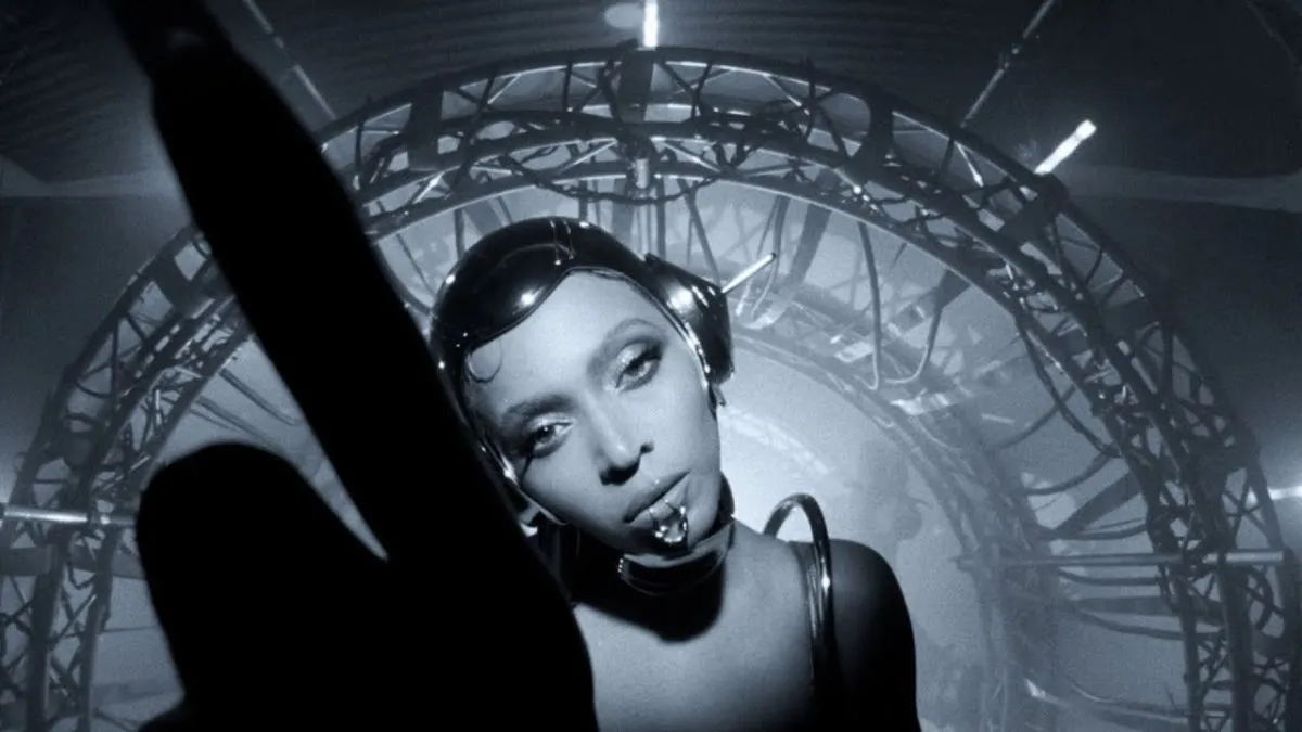 A screengrab from the trailer for 'Renaissance: A Film by Beyoncé' where the singer is seen tapping the camera.
