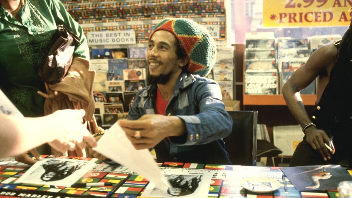 BOB MARLEY 1979 Tower Records Hollywood during Bob Marley File Photos in Hollywood Tower Records, california. 