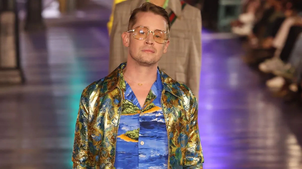 Macaulay Culkin walks the runway at the 2021 Gucci Love Parade down Hollywood Boulevard on November 02, 2021 in Hollywood, California. (Photo by Taylor Hill/WireImage)