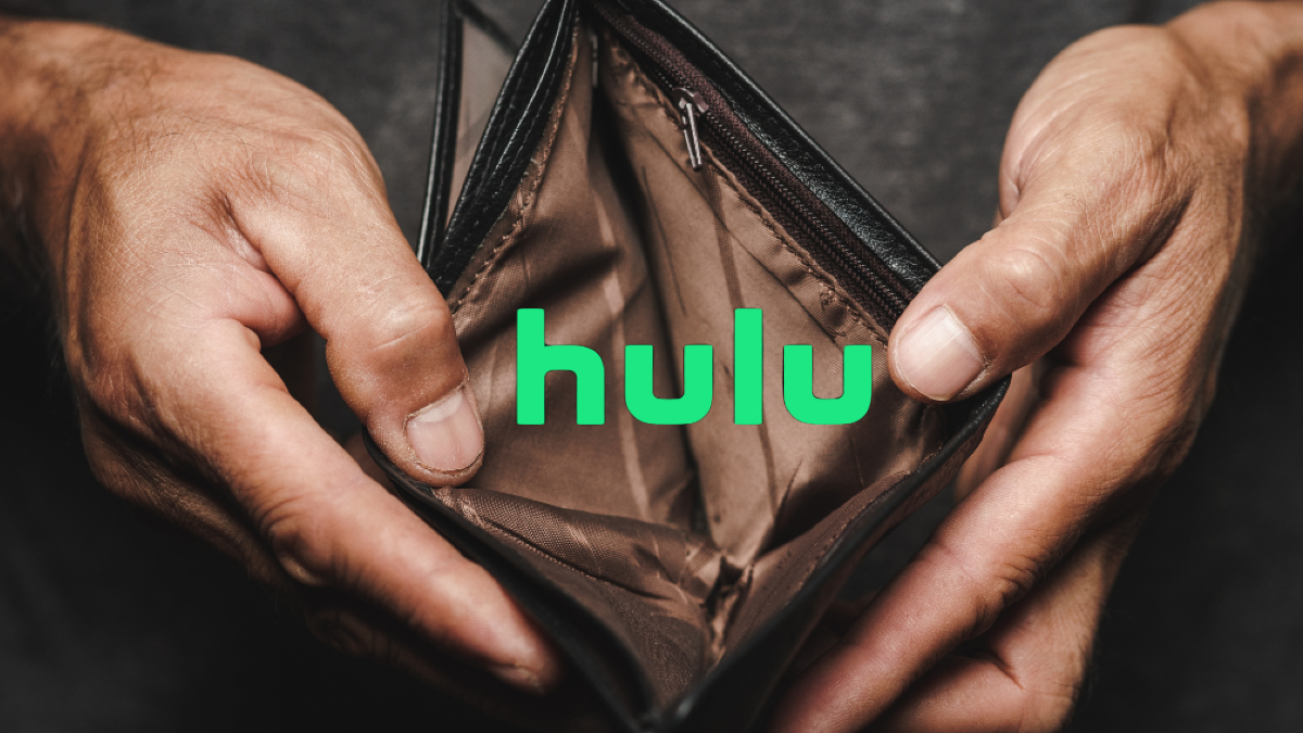 Hulu logo over an empty wallet